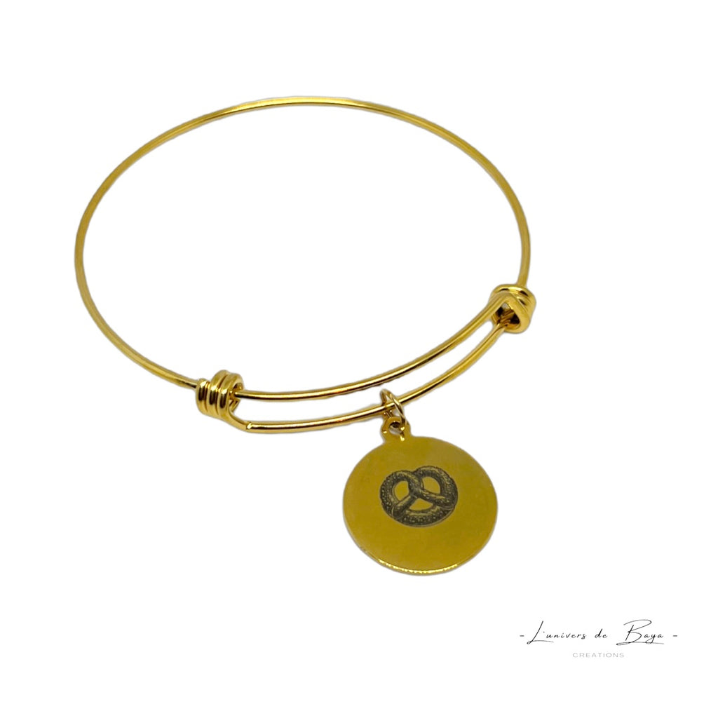Bracelet jonc avec médaille(s) personnalisée(s)